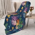 thumbnail image 3 of Gaeub Undersea Animals Print Flannel Throw Blanket, Home Fleece Throw Blanket for Couch or Bed,Decorative Blankets,Lightweight Fuzzy Flannel Blanket-80"x60", 3 of 6