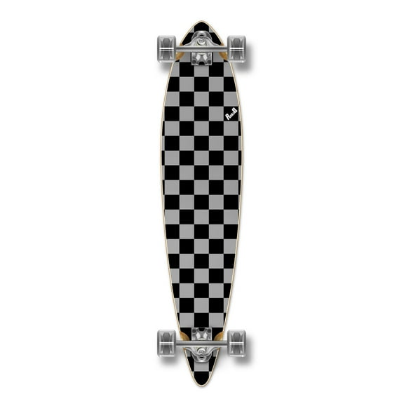 Yocaher Pintail Longboard Complete Checker Silver