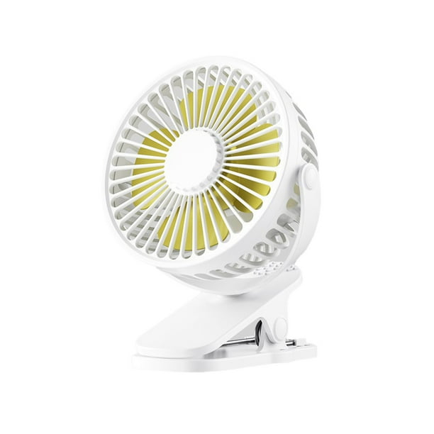 Inteprter Ventilador de Clip pequeño con carga USB, portátil, ajustable, para el hogar, la escuela, el bolsillo de escritorio, ventiladores eléctricos Electrodomésticos Blanco Inteprter HA064269-03