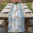 thumbnail image 4 of Blue Coastal Table Runner 90 Inches, Beach Ocean Nautical Seashells Starfish Coral Bed Runner Dresser Scarves Tabletop for Indoor Outdoor Parties/Ceremony/Banquet, 13" x 90", 4 of 9