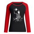 thumbnail image 3 of De Camiseta de manga larga con cuello redondo y estampado informal para mujer, 3 of 3