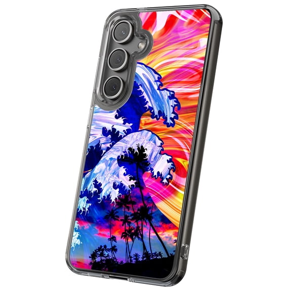 For Samsung Galaxy S20, Hybrid Clear, Summer Wave Print, USA