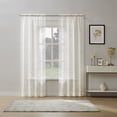 thumbnail image 5 of No. 918 Holly 2-pack Metallic Embroidery Christmas Sheer Rod Pocket Curtain Panel Pair, Gold, 37"W x 84"L (2 Panels), 5 of 7