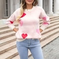 thumbnail image 4 of Gupgi Chandails Cœur d'Amour pour Femmes Hauts de la Saint-Valentin Manches Longues Col Rond Tricoté, 4 of 9