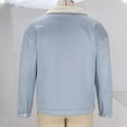 thumbnail image 3 of Aimik Men's Sherpa Fleece Lined Suede Jacket with Fur Lapel Collar,Winter Warm Button Down Casual Outerwear Coat-Blue XL, 3 of 5