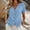 Light Blue, variant on Women's Lapel Henley Short Sleeve Linen Tank Top, Half Button Front Loose Fit Daily Layering Vest Green S