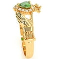 thumbnail image 3 of Claddagh Peridot Diamond Ring In Solid 14k Yellow Gold, 3 of 6