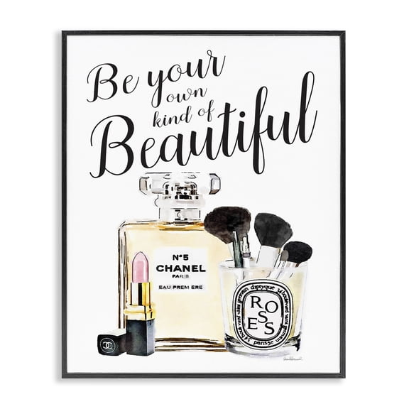 Stupell Industries Glam Fashion Designer Makeup Inspiring Word Watercolor Black Framed Giclee Art, 11 x 14, by Amanda Greenwood