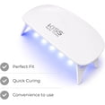 thumbnail image 2 of KISS NEW YORK GELUV Gel Lamp, Mini UV LED Nail Lamp for Gel Polish, 6W Portable USB Curing Light with 60S/120S Timer, 365+405nm Nail Dryer for DIY At-Home Manicure, White, 2 of 7