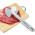 thumbnail image 5 of Heavy Duty Meat Tenderizer, Dual-Sided Steak Pounder, Tenderize and Flatten Beef and Poultry, Kitchen Mallet Maximizes Food Flavor, BPA-Free Cooking Hammer, Comfortable Handle, Silver, 5 of 6