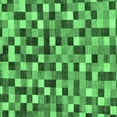 thumbnail image 1 of Ahgly Company Indoor Square Checkered Emerald Green Modern Area Rugs, 5' Square, 1 of 4
