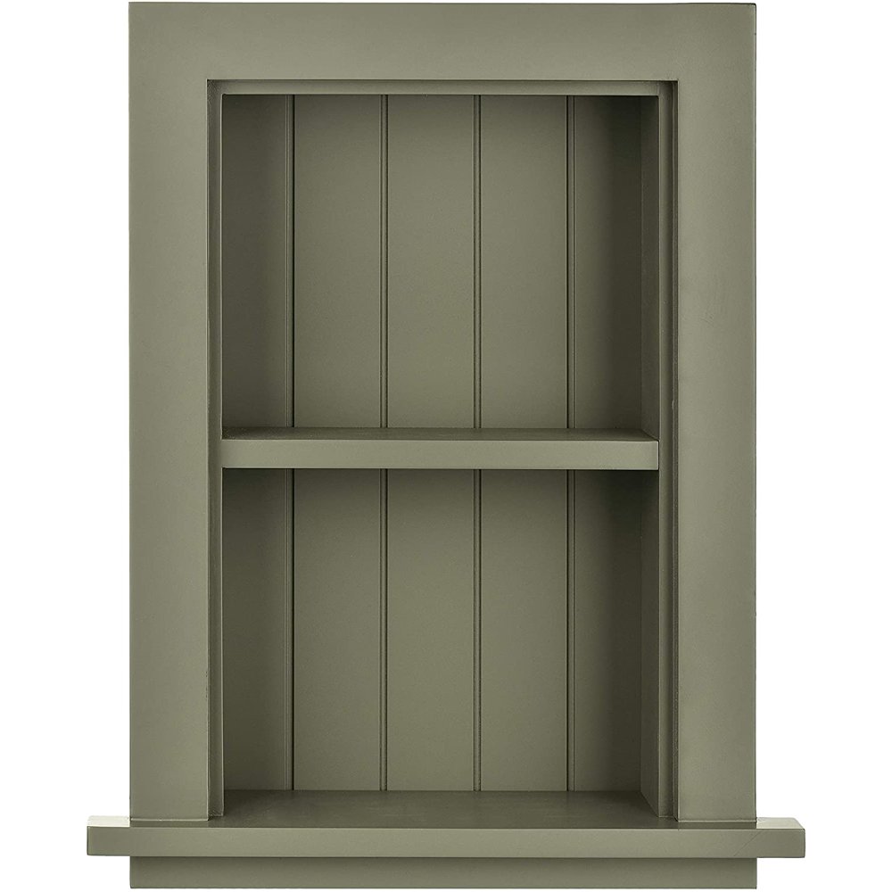 AdirHome Green 12.75" Wood Bathroom Recessed Shampoo Shelf Walmart