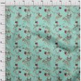 thumbnail image 3 of oneOone Georgette Viscose Aquamarine Fabric Flower & Leaves Watercolor Fabric For Sewing Printed Craft Fabric By The Yard 42 Inch Wide, 3 of 4