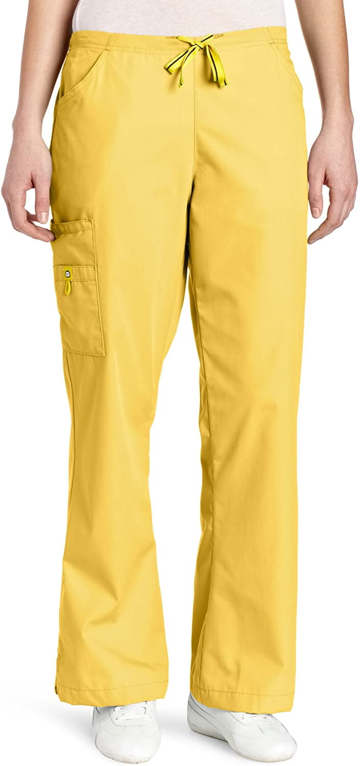 WonderWink Women's Scrubs Romeo 6 Pocket Flare Leg Pant, Yellow, XX