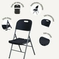 thumbnail image 3 of New Home Era Commercial Grade Folding Chair - Metal Frame Heavy Duty Black Foldable Plastic Chair - for Home, Office, Wedding, Party, Indoor, and Outdoor Events - Pack of 3, 3 of 7