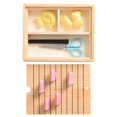 thumbnail image 3 of Embroidery Thread Organizer Wooden Bobbin Rack 10 Long Slots 3 Base Compartments Spool Organizer for Sewing Supplies, 3 of 4