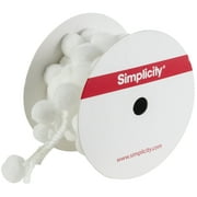 Wrights 187 2087-030A 0.75 in. x 4 Yards Simplicity Pom Pom Fringe - White