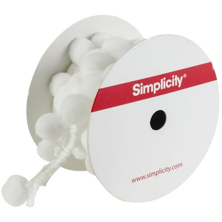UPC: 0070659685101 | Wrights 187 2087-030A 0.75 in. x 4 Yards Simplicity Pom Pom Fringe – White
