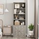 thumbnail image 4 of 71.4-pulgada de madera six-layer estante - industrial style para exposición almacenamiento rack, estilo rural style estante de libros con doors, 4 of 10