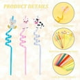 thumbnail image 3 of 8PCS Colorful Reusable Drinking Straws Farm Party Favors Party Decorations Animals Plastic Straws Safari Jungle Birthday Twisty Straws, 3 of 7