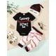 thumbnail image 2 of 3pcs Newborn Infant "GOING HOME" Graphic Bodysuit Onesies & Elastic Waist Baseball Graphic Pants & Hat Set, Baby Boys Toddler Summer Clothes, 2 of 5