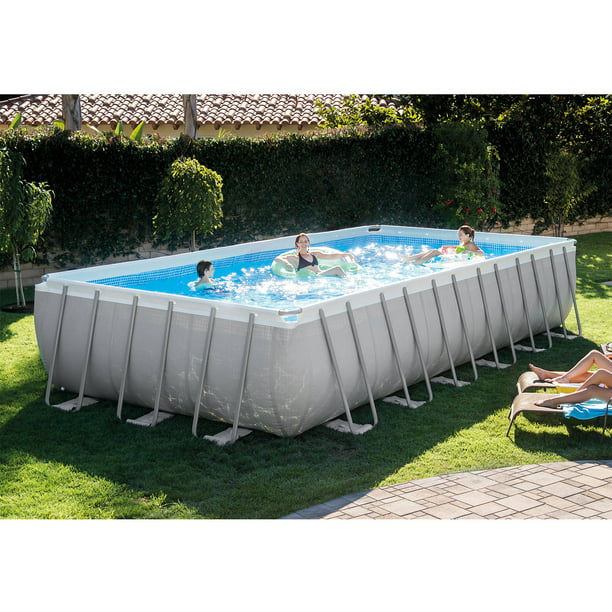 Rectangular Above Ground Swimming Pool, 10 Ft Above Ground Pool With Filter Pump For 24