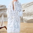 thumbnail image 3 of CENL Women Hooded Leopar Print Faux Fox Fur Long Winter Coat Long Sleeve Jacket Thick, 3 of 9