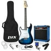 LyxPro Left Handed 39” Electric Guitar & Electric Guitar Accessories, Blue