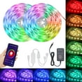 thumbnail image 1 of Amdohai Wi-Fi Intelligent LEDs Strips Lights 10m 300LEDs 5050RGB Color Changing Rope Light IP65 Water-resistant Compatible with Alexa/Google Home/Ehco for Home Party Decoration Restaurant KTV, 1 of 8