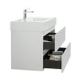 thumbnail image 6 of 36" Bathroom Vanity with Sink, Large Storage Wall Mounted Floating Bathroom Vanity for Modern Bathroom, One-Piece Black Sink Basin without Drain and Faucet, White, 6 of 9