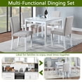 thumbnail image 3 of AYTJHKOL 5 Piece Counter Height  Set  Wooden Kitchen  Set with Square  and 4 Upholstered Chairs  Counter Height Dining  with Crystal Decoration and Chair Set for Kitchen  Dining Room Blac, 3 of 11