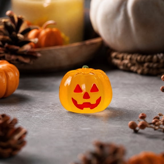 Halloween Mini Pumpkin Resin Figurine Luminous 1 Pack