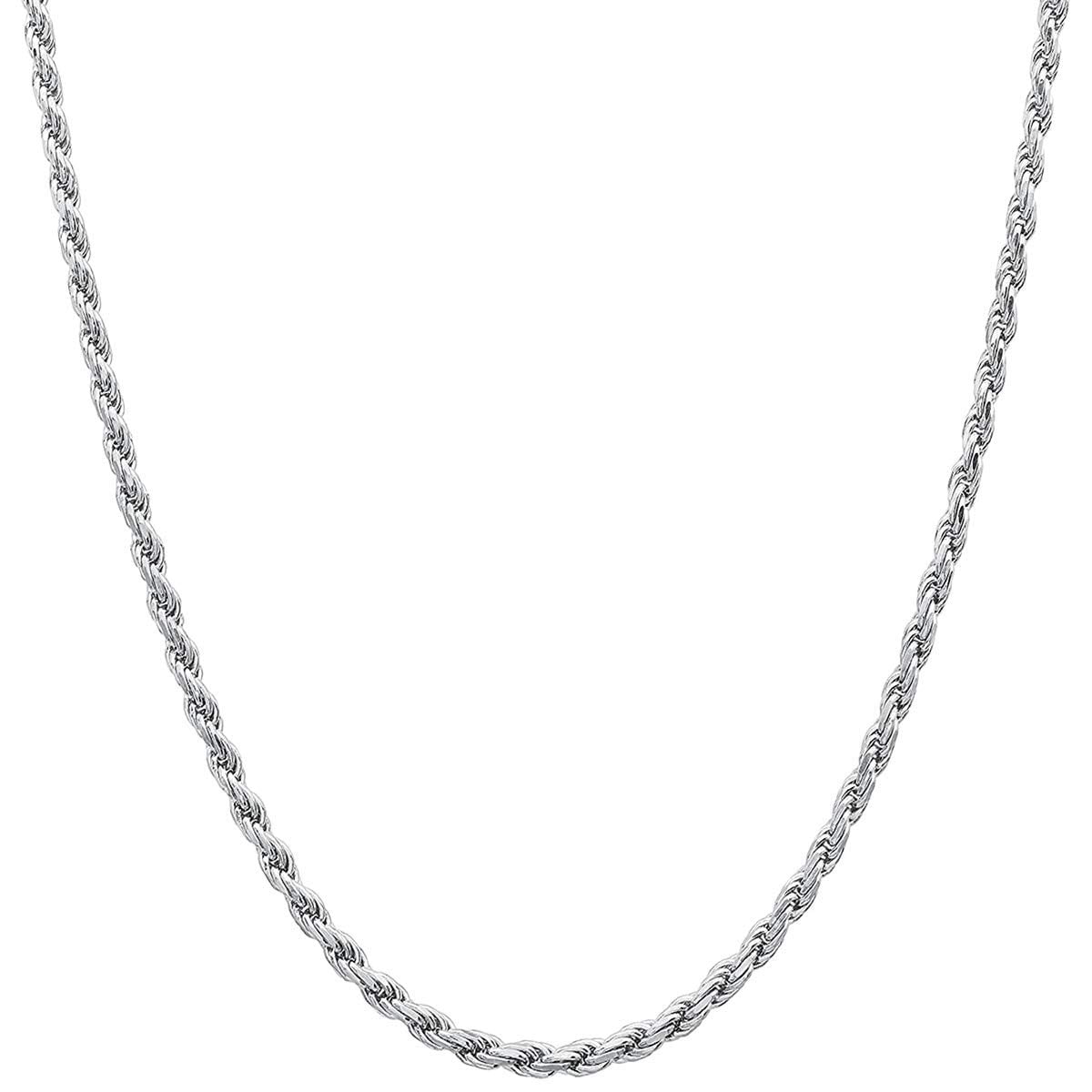 Men 14-36 inch Girls Sterling Silver 1mm Box Chain Italian Necklace for Women