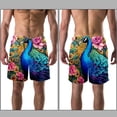 thumbnail image 3 of luoweisi Men's Beach Shorts Quick Dry Swim Trunks with Mesh Lining Peacock 2XL, 3 of 5