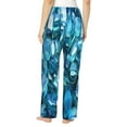 thumbnail image 3 of Picia Blue Kyanite Womens Soft Woven Cotton Elastic Waistband Sleep Pajama Pant Lounge Sleep Pant With Pockets And Drawstring-Large, 3 of 9