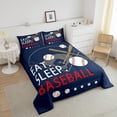 thumbnail image 3 of Erosebridal Baseball Gaming Coverlet Set Queen Size Navy Blue Comforter Set Teens Bedroom Decor Softball Comforter Women Men Ball Games Quilt Set, 3 of 6