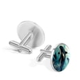 thumbnail image 3 of Whale Elegant Stainless Steel Silver Shirt Cufflinks for Formal Attire, 3 of 6