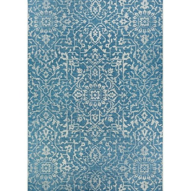 Couristan 23293216020037T 2 ft. x 3 ft. 7 in. Monte Carlo Palmette Power Loomed Rectangle Area Rug - Ocean & Ivory