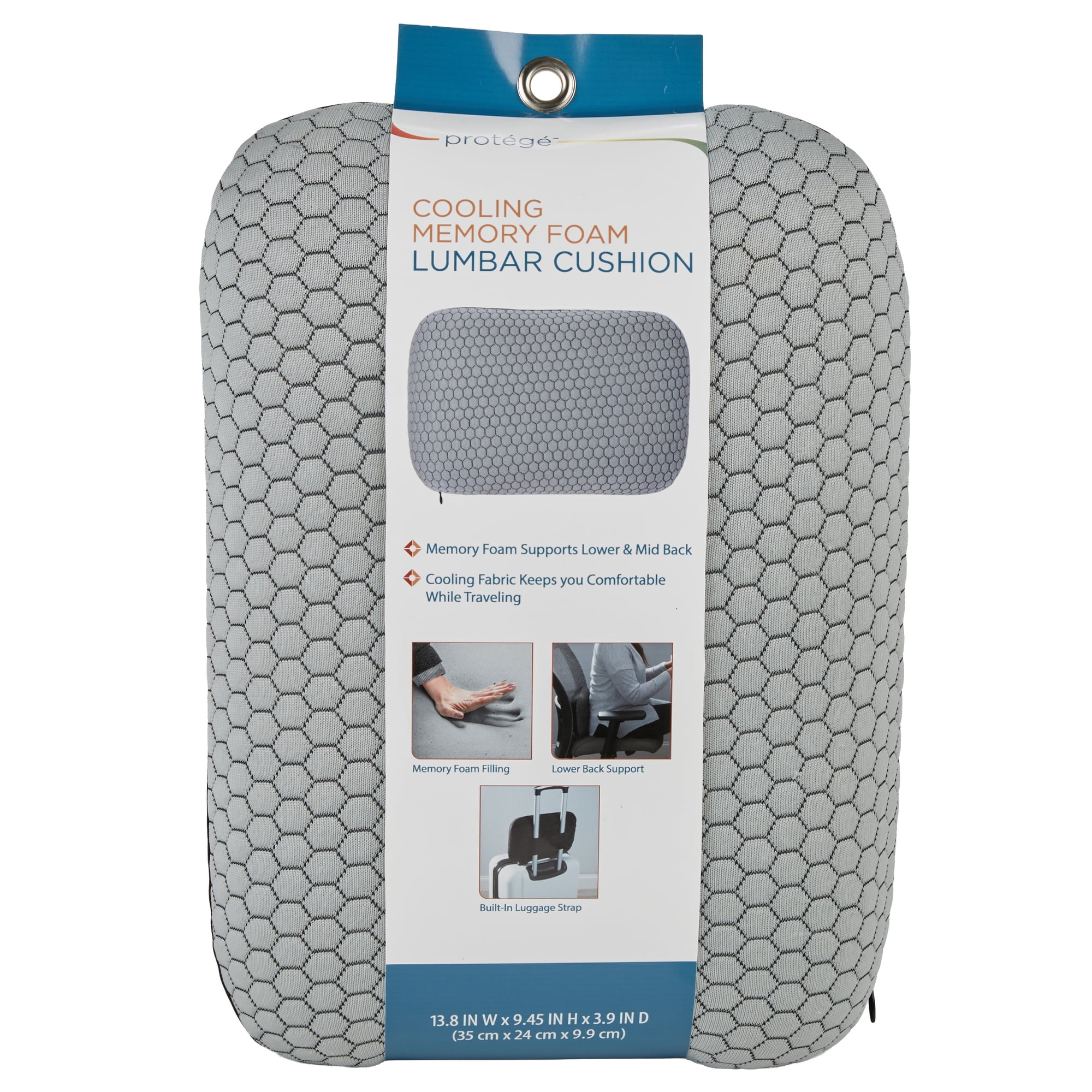Protégé Cooling Memory Foam Travel Lumbar Support Pillow