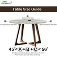 thumbnail image 2 of GFDYREE Round Vinyl Fitted Tablecloth Flannel Backing Elastic Edge Plastic Table Cover Waterproof Cloth Stain-Resistant Wipeable 45''-56'' Up to 45-56 Inch (Abstract Floral-Large), 2 of 7
