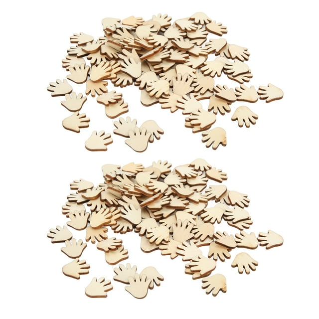 Astillas de madera con forma de palma para hacer tú mismo, 200 piezas Astillas de madera con forma de palma para hacer tú mismo Astillas de madera decor