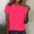 thumbnail image 2 of ADSSDQ Womens Short Sleeve Tops Summer T Shirts Round Neck Causal Fashion Basic Tee Loose Fit Blouses Watermelon Red S, 2 of 7
