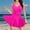 Hot Pink, variant on Baqcunre Women's V Neck One Piece Skirt Swimsuit Ruched Retro Swimdress Bathing Suit Pink M