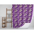 thumbnail image 4 of S4Sassy Purple Bird & Magnolia Floral Water Repellent Bath Shower Curtain With Roller Rings Hook-60 x 70 Inch, 4 of 6