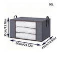 thumbnail image 3 of LOWLHOME Storage 1-Pack Clothes Organizer Storage Bags, Foldable Storage Box with Large Clear Window Sturdy Handles, for Blankets Pillows Bedding,90L, 3 of 6