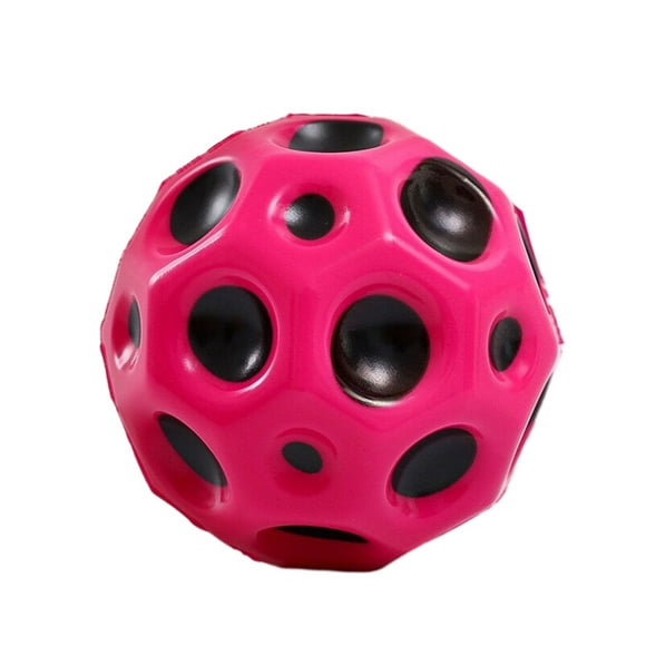 Bingirl Kids Bouncy Ball Useful Hole Ball Soft Bouncy Ball Anti-fall Moon Shape Porous Indoor Toy Ergonomic Design