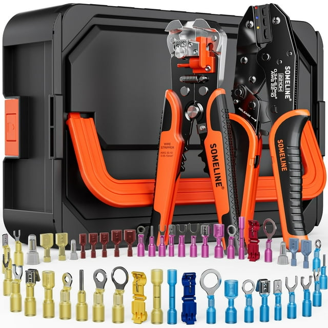 Kit de herramientas para crimpar conectores termorretráctiles SOMEELINE con 48 tamaños