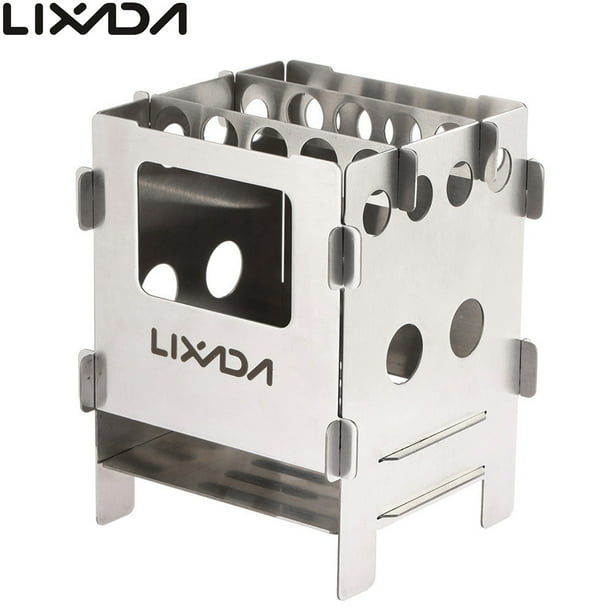 Lixada Portable Stainless Steel Lightweight Folding Wood Stove Pocket