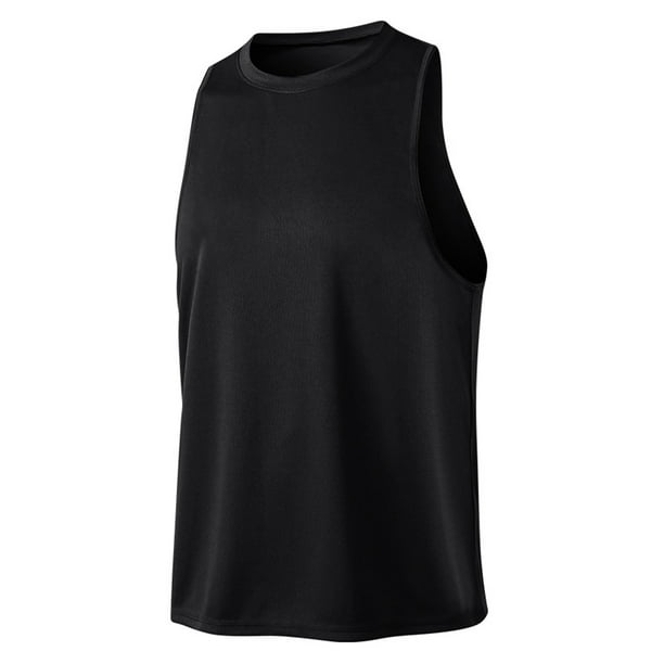 Capreze Mens Basic Tee Loose Crew Neck Tank Tops Fitness Muscle Shirts Baggy Tshirt