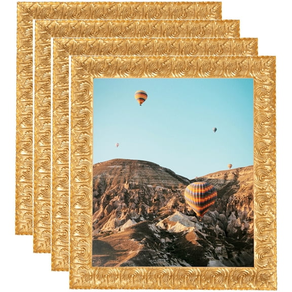 ArtToFrames 12" x 24" 1.75" wide - Gold and Black Picture Frame, 12x24 inch Gold Wood Poster Frame (WOM-4902), 4 Pack